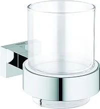 Grohe Essentials Cube Crystal Glass With Holder, 40755001