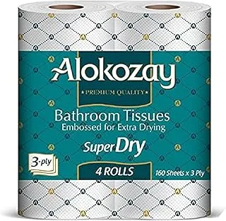 Alokozay 3 رقائق مناديل الحمام 4 رولز