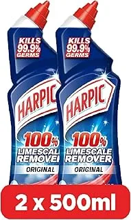 Harpic Original Toilet Cleaner 100% Limescale Remover, 500ml (Pack of 2)