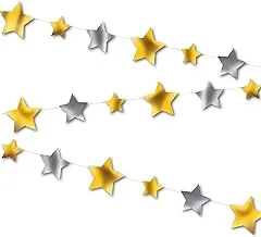 Unique Twinkle Little Star Silver And Gold Stars Garland