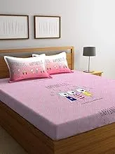 Portico Happiness Queen Bedsheet Set Printed, Pink, 150X198cm, 8101901