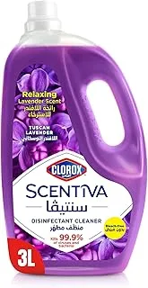 Clorox Scentiva Disinfectant Floor Cleaner 3L, Tuscan Lavender, Kills 99.9% of Viruses and Bacteria, Bleach Free