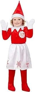 Elf On The Shelf Girl Costume تنورة حمراء مع قبعة وقفازات