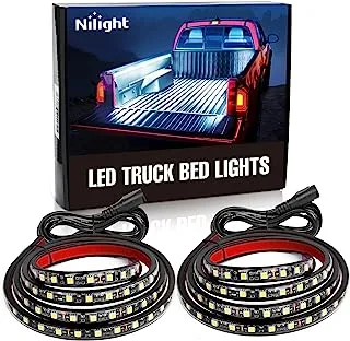 Nilight - TR-05 2PCS 60 Inch 180 LEDs Bed Strip Kit with Waterproof on/Off Switch Blade Fuse 2-Way Splitter Extension Cable for Cargo, Pickup Truck, SUV, RV, Boat, 2 Years Warranty