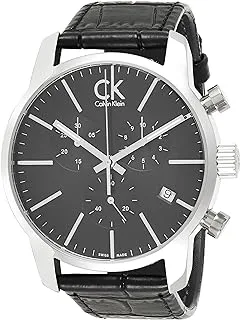 Calvin Klein Mens Quartz Watch, Chronograph Display and Leather Strap K2G271C3-