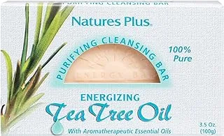 Natures Plus Tea Tree Oil Cleansing Bar - 3.5 Oz Soap - Pure Tea Tree Oil With AromatherapEUtic Essential Oils, Antibacterial, Mildly Astringent, Helps Care For Acne - Vegan