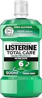 Listerine Breath Freshening Mouthwash, Teeth & Gum Defence, Milder Taste, Soft Mint, 500ml