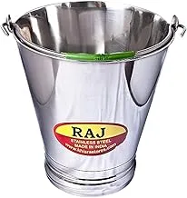 Raj Steel Bucket, 9 Liter, SB0004, Water Bucket , Storage Container , Bathroom Accessories