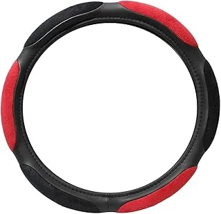 Steering Wheel Cover Microfibre Red/Black