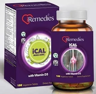 Iremedies Ical-Mag-Zinc. Multiminerals With Vitd. Calcium, Magnesium, Zinc And Vit D 100'S Vegetarian Tablets.…