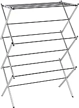 Amazon Basics Foldable Laundry Rack for Air Drying Clothing - 105.9 x 74.9 x 36.8 centimeters, Chrome