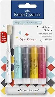 Faber-Castell Water Soluble Crayons Gelatos Diner 6 Parts In A Blister Pack, multi-coloured