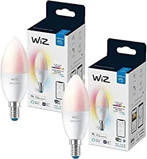 WiZ Smart Bulb Candle LED Color C37 E14 470 lm, Pack of 2, Wi-Fi