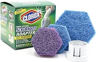 مجموعة محول Clorox Scrubmate وحزمة كومبو إعادة ملء البلاط والحمام المقشر XL ؛ 7 ضمادات تنقية يمكن إعادة تعبئتها للاستعمال مرة واحدة