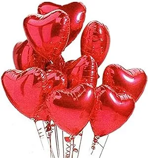 Party Propz Pack of 20 Pcs18 Inch Red Heart Shaped Foil Balloons for Valentines Day, Wedding, Engagement Decoration