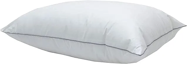 Maestro 1Pc Luxurious Microfiber 85 Gsm Plain White Pillow With Single Piping - White- 50X75cm, 900Grms