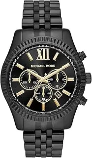 Michael Kors Lexington Men'S Black Dial Stainless Steel Analog Watch - Mk8603