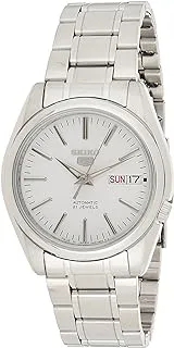 Seiko 5 Men's White Dial Stainless Steel Automatic Watch Snkl41J1, Silver