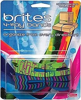 Alliance Rubber 07875 Brites 4-Way Non Latex Rubber Bands, Multi-Colored Patterns (8 1/2