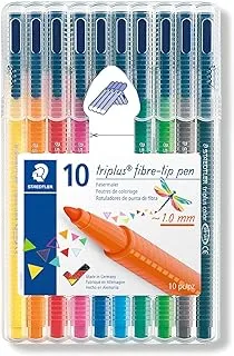 STAEDTLER 323 Triplus Colour Fibre-Tip Pens, 1.0 mm, Assorted Colours, Pack Of 10