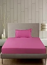 Home Town Plain 144 Tc Single Dark Pink Fitted Sheet,120X200+40Cm / 45X70+15