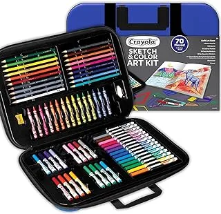 Crayola Coloring And Sketching Set, 70Pcs + Sketch Book, Gift For Kids, 8, 9, 10, 11, Multi, 71 Piece Set