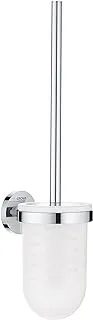 GROHE Essentials Toilet Brush Set | Wall Mounted | Durable Sparkling Sheen | Glass & Metal | Bath | Bathroom | Accessories | Chrome | 40374001