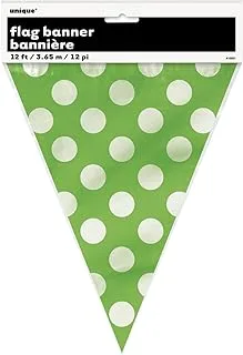 Unique Decorative Dot Flag Banner 12 Feet, Lime Green, One Size