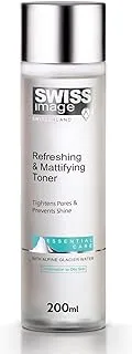 SwissImage Refreshing & Mattifying Toner | Prevent Shine & Gives Long Lasting Mattifying Look |Removes Last Traces of Makeup, Excess Oil, Clear Pores & Reduces Dullness |Combination to Oily Skin 200ml