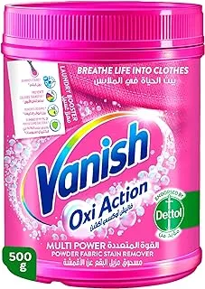 Vanish Oxi Action Multi Power Fabric Powder Stain Remover with Scoop, Ideal for Use in the Washing Machine, 500 g