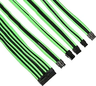 Thermaltake Ttmod Sleeve Extension Power Supply Cable Kit Atx/Eps/8-Pin Pci-E/6-Pin Pci-E With Combs, Green/Black Ac-034-Cn1Nan-A1