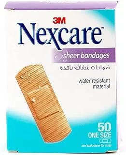 3M Nexcare 656-50 ضمادة شفافة مقاومة للماء ، 50 / صندوق