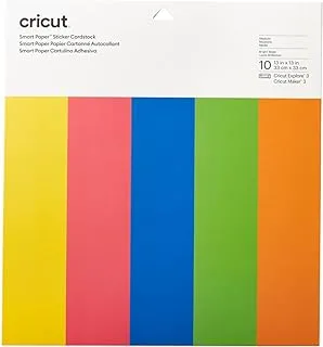 Cricut Smart Paper Sticker Cardstock 10 Sheets 33cm X 33cm, Bright Bows, 2008318