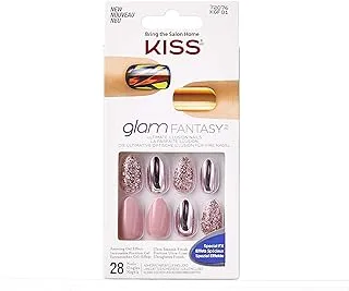 KISS Glam Fantasy Nails KGF01, Blue, 28 Pieces