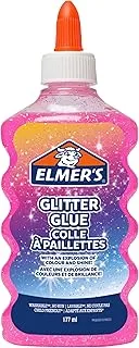 Elmer'S Pva Glitter Glue | Pink | 177 ml | Washable And Kid Friendly | Great For Making Slime And Crafting