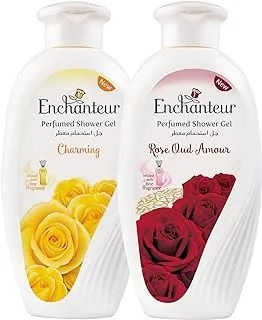 Enchanteur Shower Gel, Charming & Rose Oud Amour, 2 X 250 ml