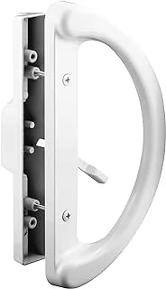 Prime-Line C 1225 Sliding Patio Door Handle Set - Replace Old Or Damaged Handles Quickly And Easily – White Diecast, Mortise Style, Non-Keyed (Fits 3-15/16” Hole Spacing)