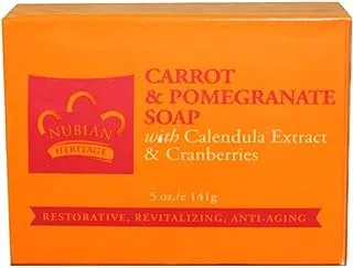 Nubian Heritage Soap Bar, Carrot And Pomegranate, 5 Ounce