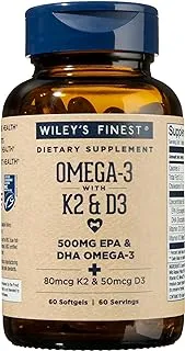 أفضل فيتامين K2 من Wiley'S مع كبسولات Epa + Dha Softgels 60'S