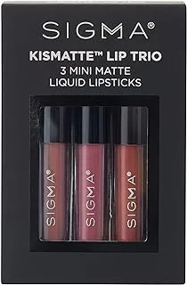 Sigma Beauty 3 in 1 Kismatte MATTE Lip Trio, pigmented & hydrating formula, Vegan long-lasting lip care, non-sticky, moisturizing satin-matte finish.