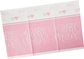 Unique Baby Shower Hearts Table Cover, Pink