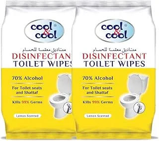 Cool & Cool Disinfectant Toilet Wipes, 2 X 20'S