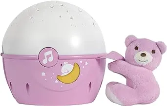 Chicco Next2Stars Baby Night Light With Plush Toy - Star Light Projector For Cots And Cribs, With Sound Sensor, 3 Light Effects And Music - 0+ Months, Pink