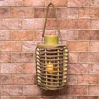 YATAI Bamboo Hurricane Lanterns ، حامل شموع بمقبض سحب لتزيين طاولات الزفاف ، مزهريات ، قطع مركزية ، مصباح طاولة داخلي خارجي