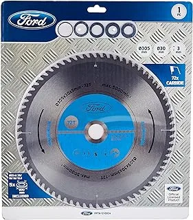 Ford Tools 72T Carbide-Tipped Circular Saw Blade For Aluminum Cutting, 305 X 30 X 3mm, Fpta-12-0024