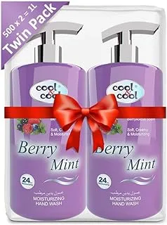 Cool & Cool Berry Mint Moisturizing Hand Wash 500 Ml (Pack of 2) - Aromatic, Soft & Creamy Formula for Refreshing Cleanliness 1 Liter