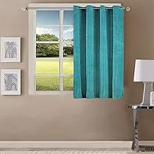 Queenzliving Elegant Solid Crushed Texture Curtain, Window 5 feet- Pack of 1, Turquoise Blue