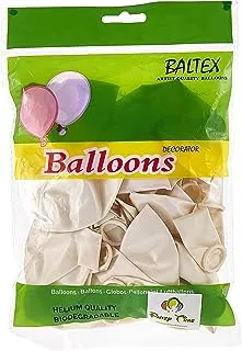 PARTY TIME - 20-Pieces Pearl/Metallic White Latex Balloons (12 Inches.)