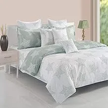 Swayam Caramel Collection Double Duvet Cover, Green/White, 250 X 220 Cm, Dusd-14024