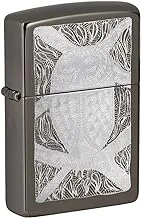 Zippo Classic Lighter Model 49612 John Smith Gumbula Indigenous Engraved Owl Design | Windproof | Metal Material - Black Ice